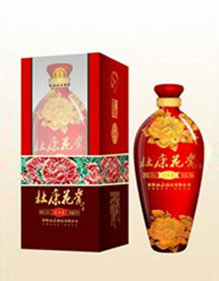 杜康花瓷紅花五星酒