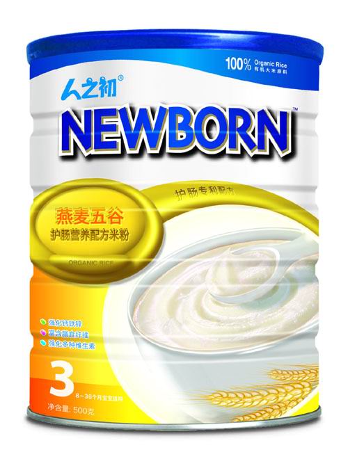 供應人之初（NEW BORN）燕麥五谷護腸營養配方米粉3段