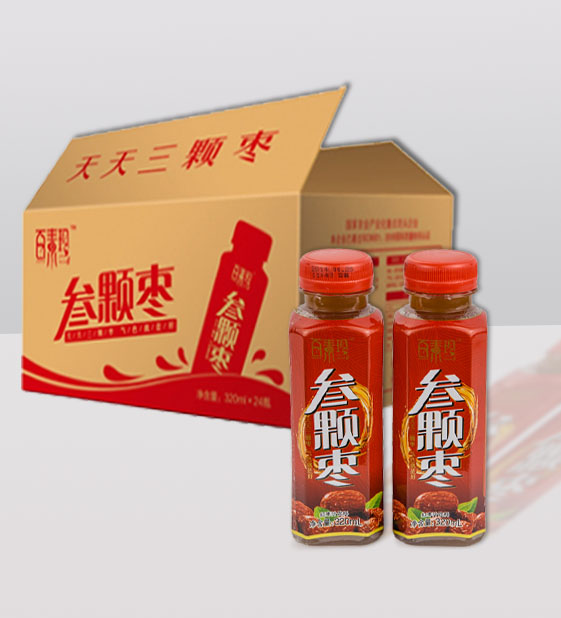 供應(yīng)百素珍 叁顆棗 320mll*24瓶裝 果蔬汁飲料 紅棗味