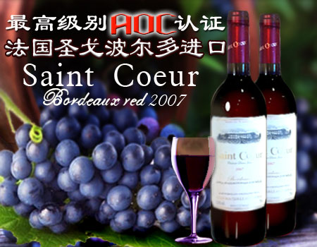 圣戈波爾多干紅葡萄酒   Saint  Coeur Bardeaux Red 2