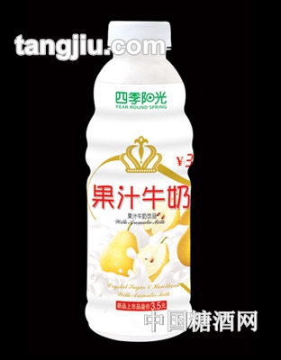 四季陽光果汁牛奶梨味600ml