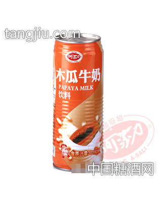 阿莎力臺(tái)灣水果飲料木瓜牛奶500ml