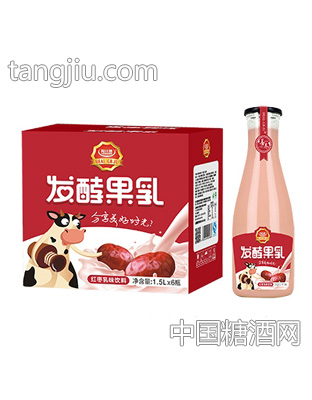 粒汁健發酵果乳紅棗乳味飲料1.5LX6瓶