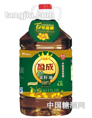 盈成雙低原味菜籽油4.5L