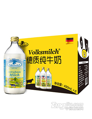 德質脫脂牛奶純牛奶490ml